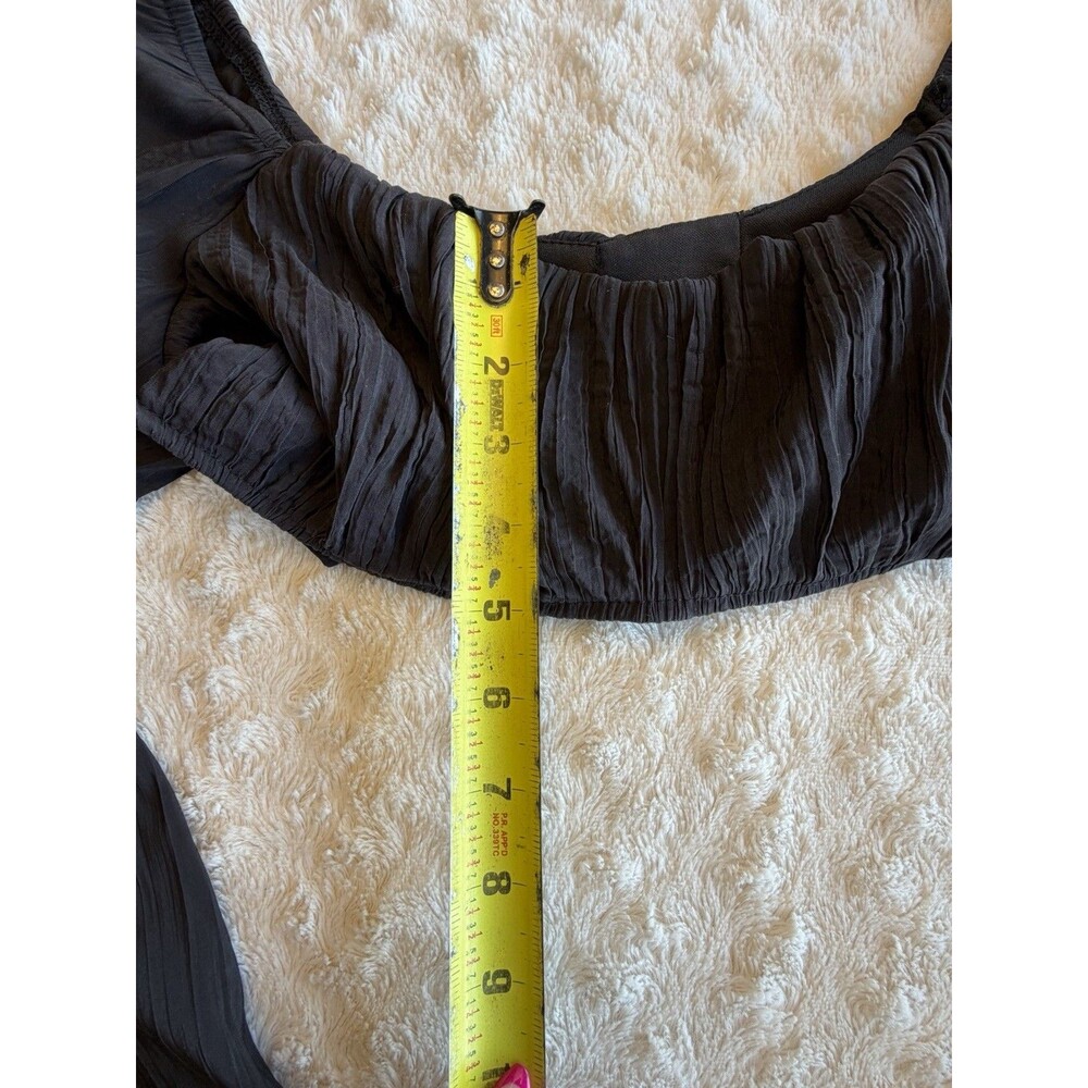 Forever 21 Black Off-the-Shoulder Balloon Sleeve Cropped Blouse Women's Size M - Picture 2 of 8